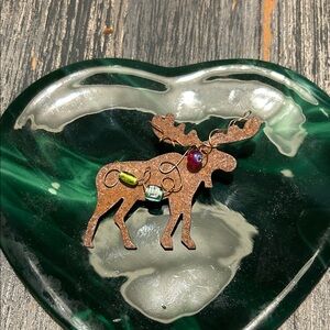 Moose Pendant with Beads Nature Core, Alaska